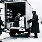 ** A black and white photo evocative of 1940s Sweden. Volunteers bundled in warm clothing, loading supplies onto a truck destined for Finland. Snow is falling lightly. Emphasize the sense of shared purpose and the harsh winter conditions. Add "historical photo, grainy, high contrast". Focus on the compassion of the Swedish people.
_"Historical photo, grainy, high contrast, Swedish volunteers loading supplies for Finland during the Winter War, 1940s, snow falling, warm clothing, shared purpose, compassion"_

**
