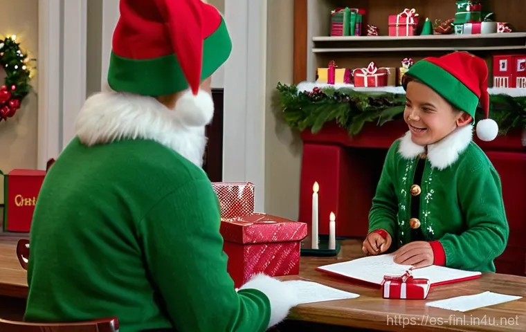 핀란드 로바니에미 산타 마을 - **Prompt 1: Magical Santa Claus Encounter**
"A cozy and heartwarming scene inside Santa Claus's ...