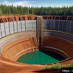 핀란드 세계 최초 고준위 방사성 폐기물 처리장 - A highly detailed cross-sectional illustration of Finland&rsquo;s deep geological repository for radioacti...