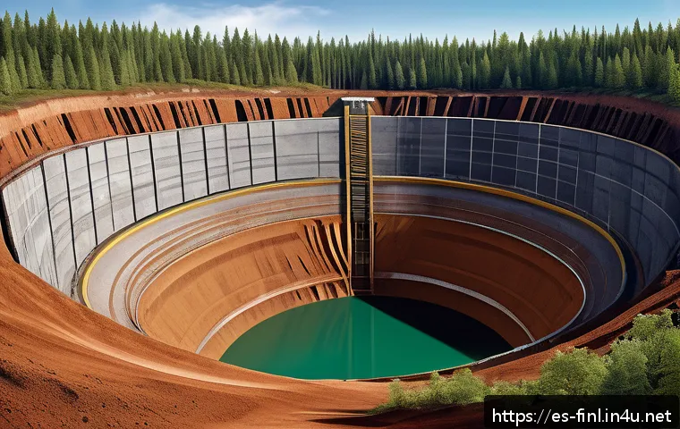핀란드 세계 최초 고준위 방사성 폐기물 처리장 - A highly detailed cross-sectional illustration of Finland&rsquo;s deep geological repository for radioacti...